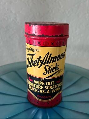 Vintage Zenith Tibet Almond Stick Furniture Scratch Remover Advertising Tin